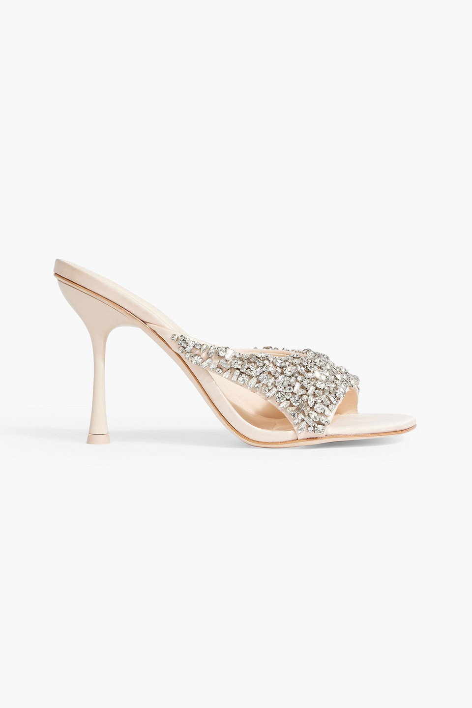 Simkhai Max Crystal-embellished Satin Mules In Ecru