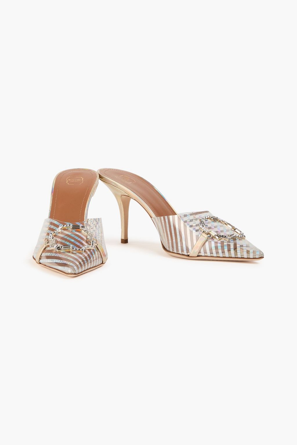 MALONE SOULIERS حذاء ميول Missy من مادة PVC بلون متقزّح مزين بالكريستال