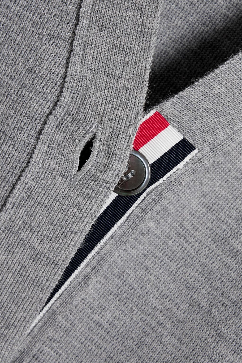 THOM BROWNE Striped merino wool cardigan
