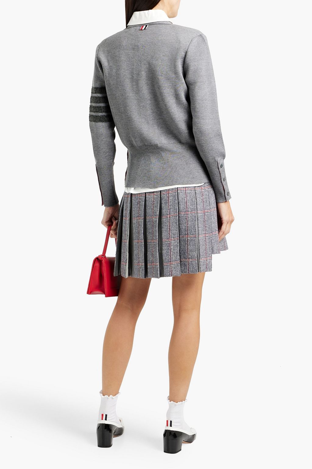 THOM BROWNE Striped merino wool cardigan