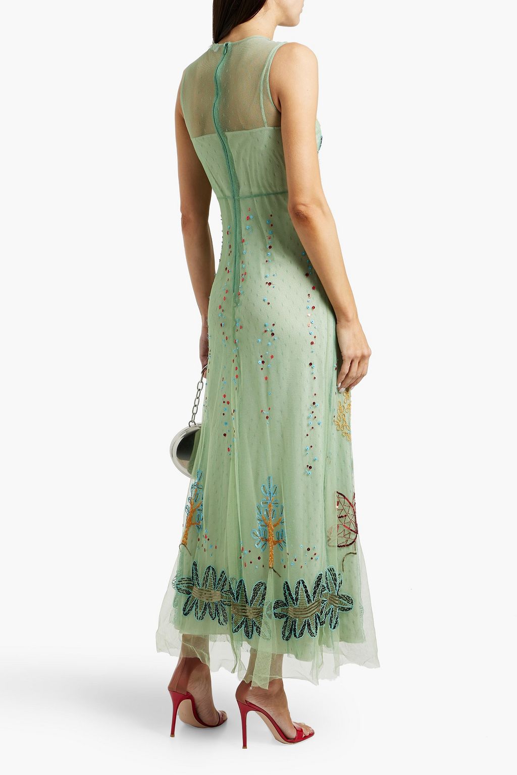 REDVALENTINO Embellished point d'esprit maxi dress