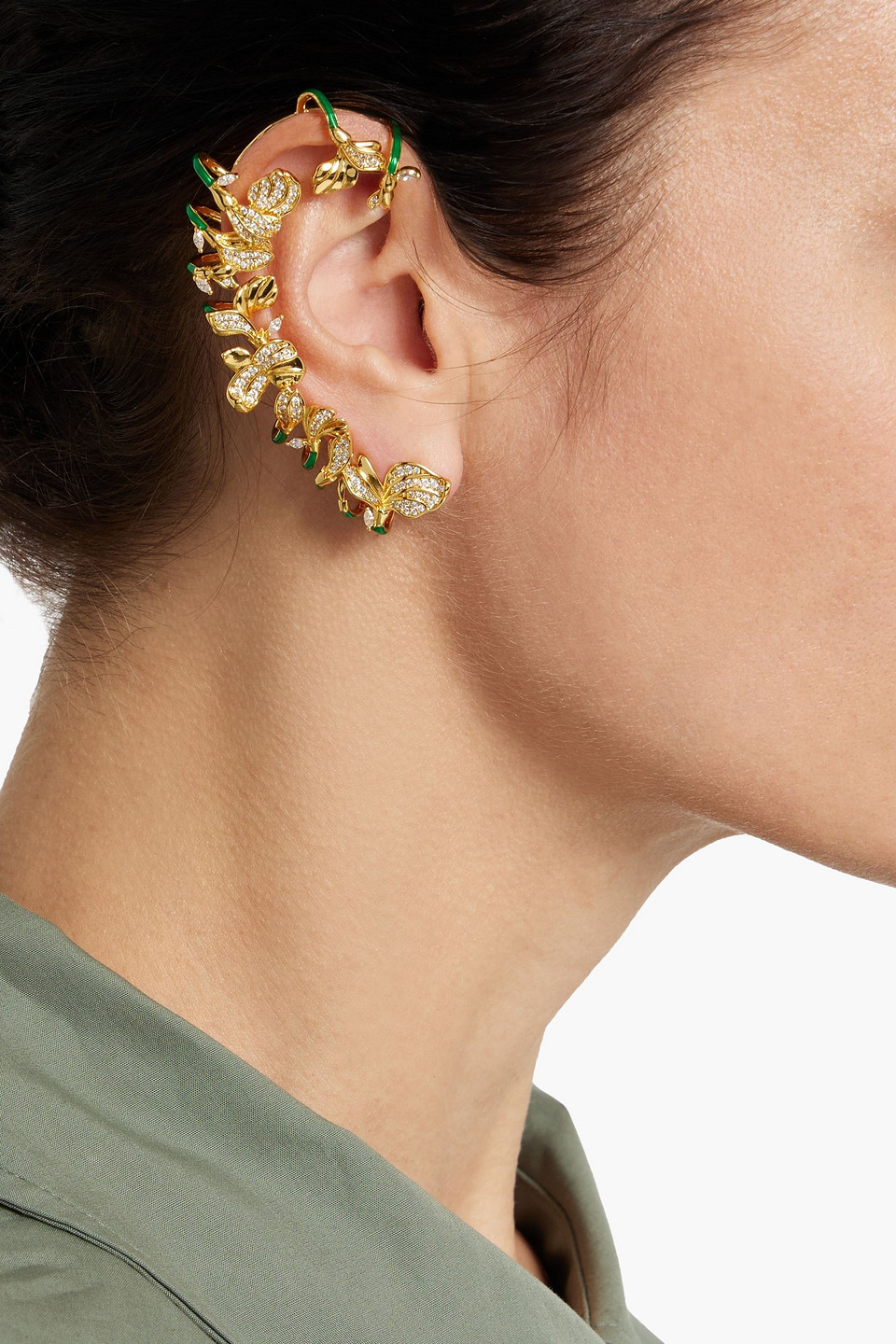 Zimmermann Gold-tone, Enamel And Crystal Ear Cuff In Gold