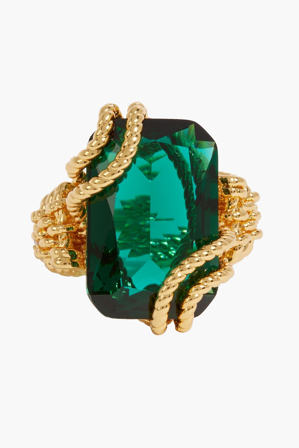 Shop Zimmermann Gold-tone Crystal Ring In Emerald