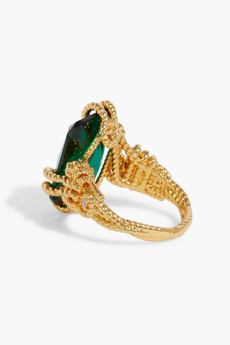 Shop Zimmermann Gold-tone Crystal Ring In Emerald