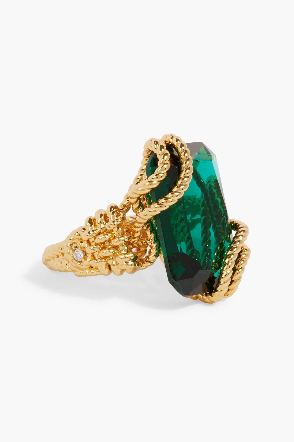 Zimmermann Gold-tone Crystal Ring In Emerald