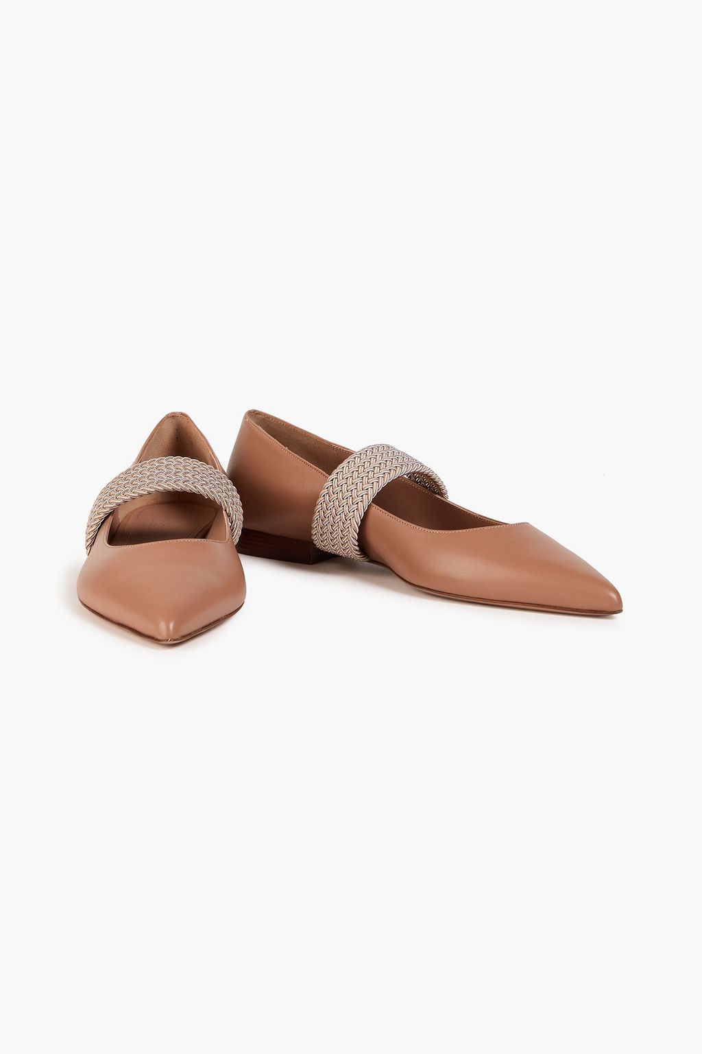 MALONE SOULIERS حذاء مسطّح Melanie بمقدّمة مدبّبة من الجلد والمزين بحبال