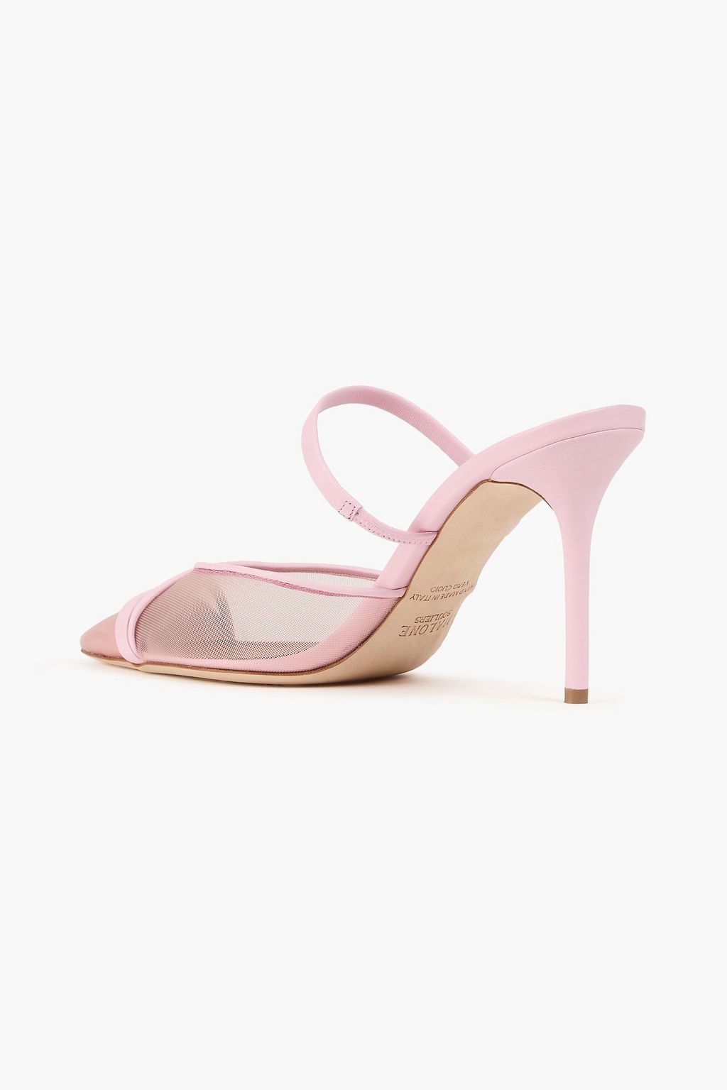 MALONE SOULIERS Clio metallic mesh and leather mules
