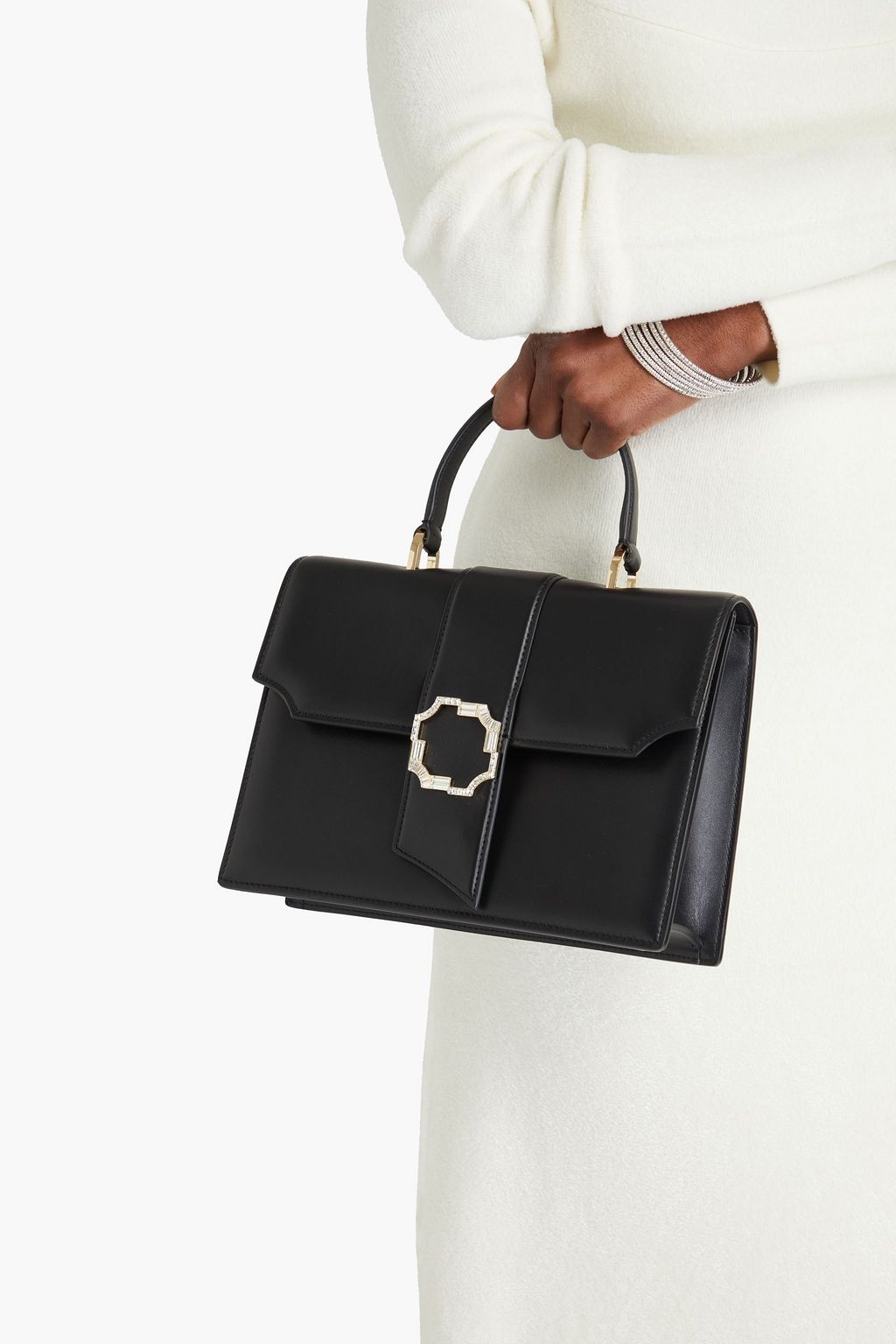 MALONE SOULIERS Audrey crystal-embellished leather tote