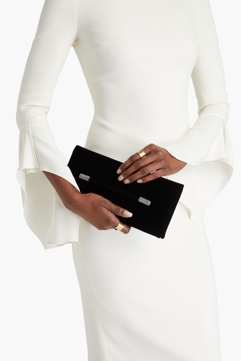 TOM FORD Embellished velvet clutch