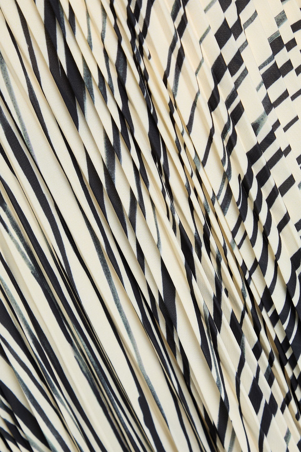 PROENZA SCHOULER KORINE STRIPED PLEATED CREPE MIDI SKIRT