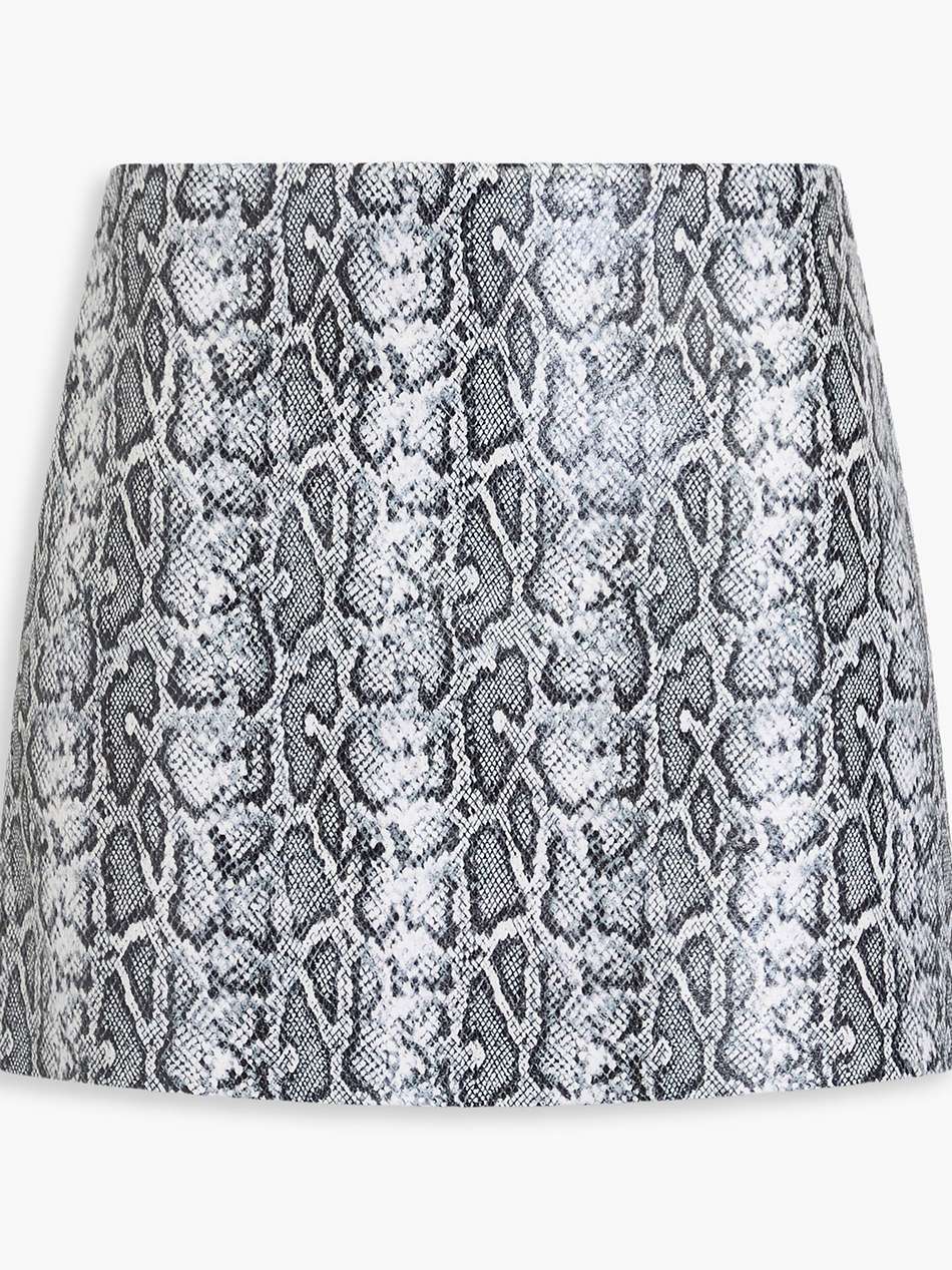 snake-print mini skirt