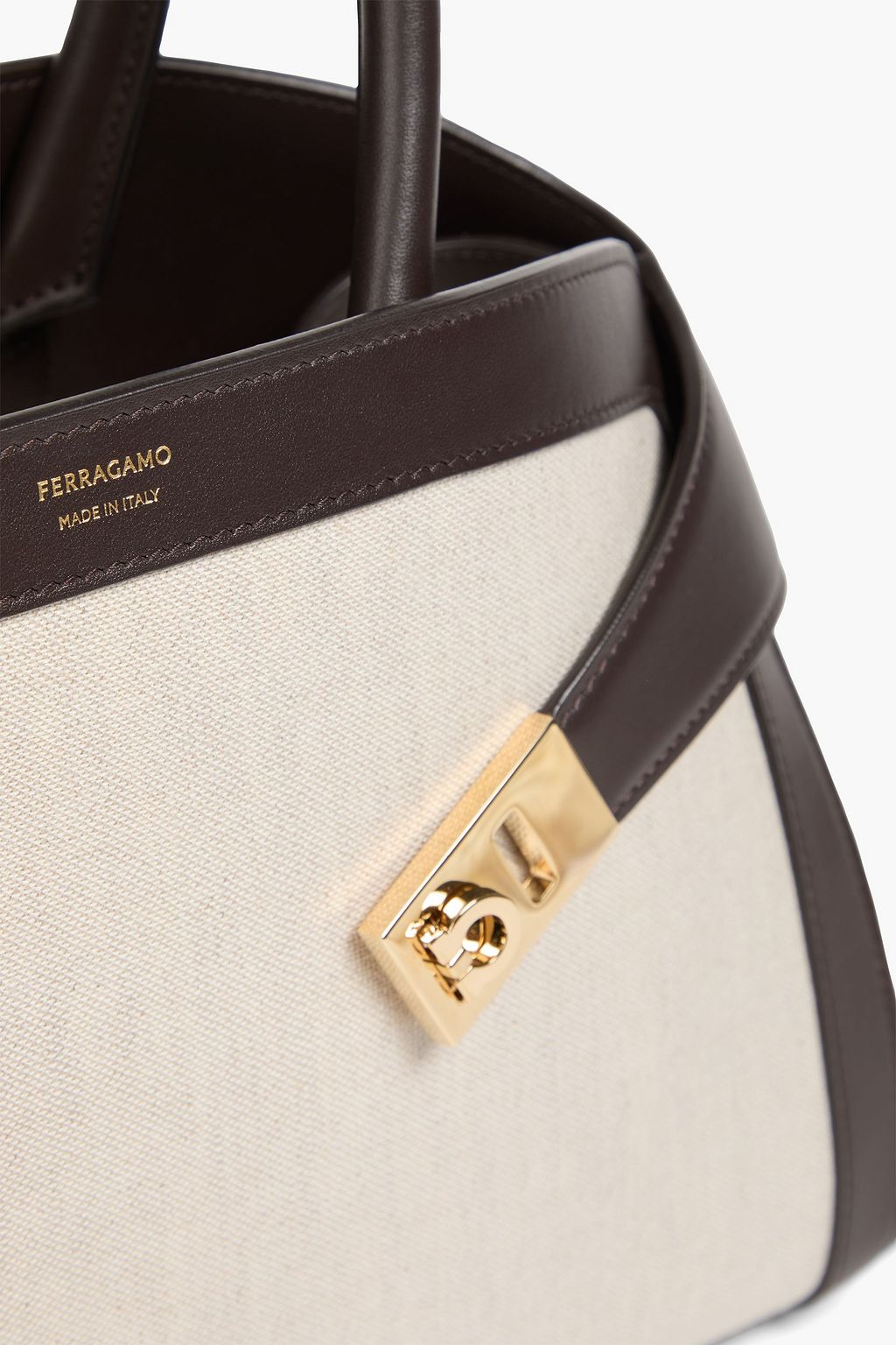FERRAGAMO Hug canvas and leather tote