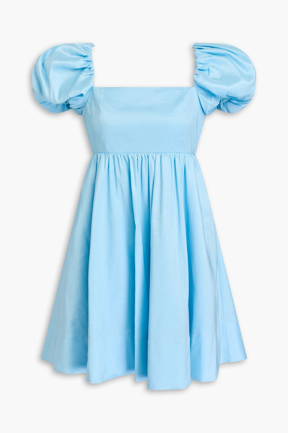 Alice And Olivia Sharilyn Bow-detailed Taffeta Mini Dress In Light Blue