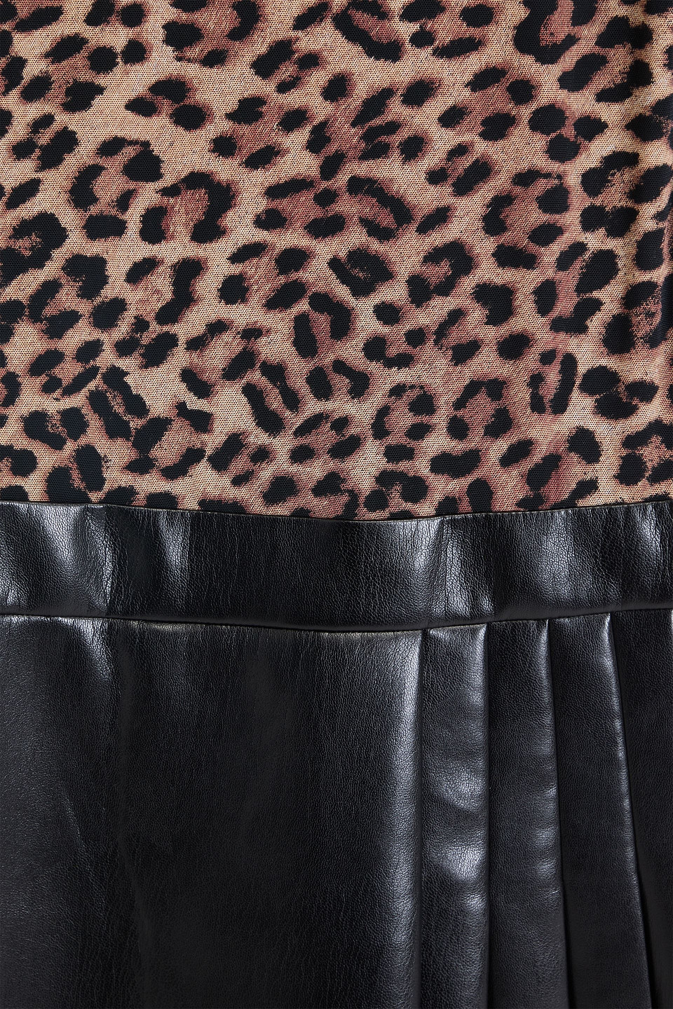 Alice And Olivia Leopard-print Stretch Tulle-paneled Mini Dress In Animal Print