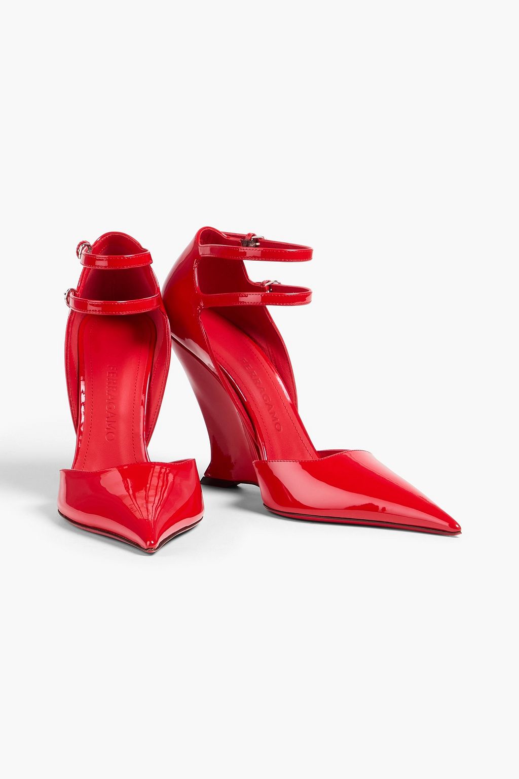 FERRAGAMO Vidya Pumps aus Lackleder mit Keilabsatz