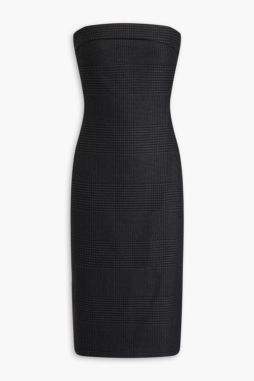 Kelly strapless Prince of Wales checked tweed dress