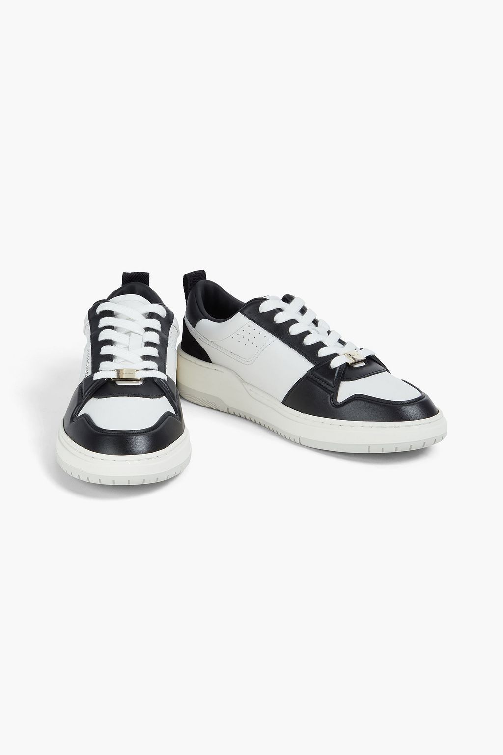FERRAGAMO 데니스 투톤 가죽 스니커즈