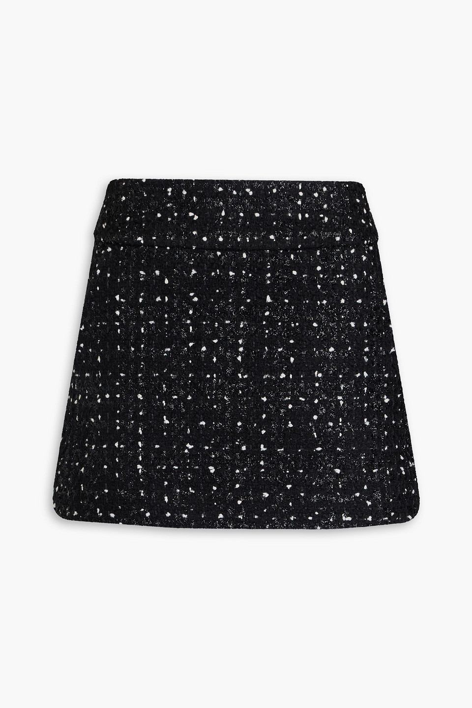 Alice And Olivia Donald Metallic Bouclé-tweed Mini Skirt In Black