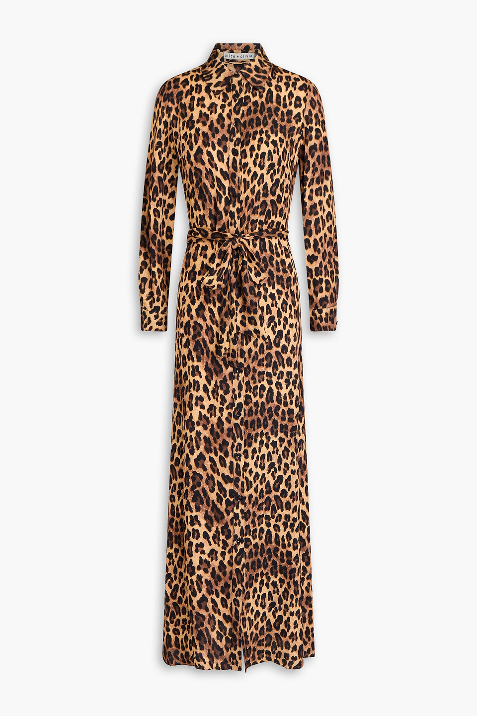 Alice And Olivia Chassidy Leopard-print Twill Maxi Shirt Dress In Animal Print