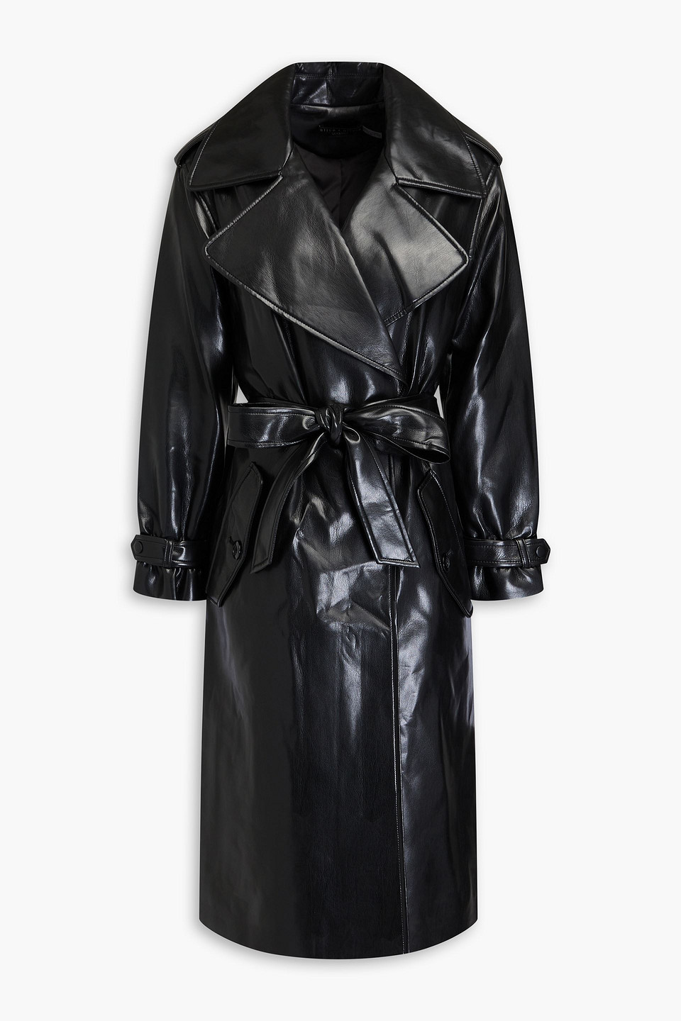 Alice And Olivia Nevada Belted Trench Coat In Black