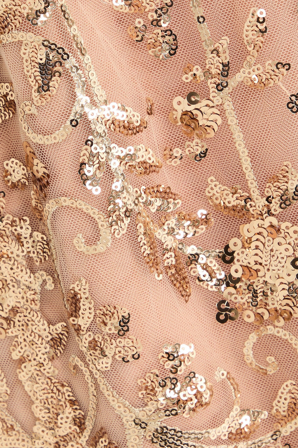 MARCHESA NOTTE SEQUIN-EMBELLISHED TULLE GOWN