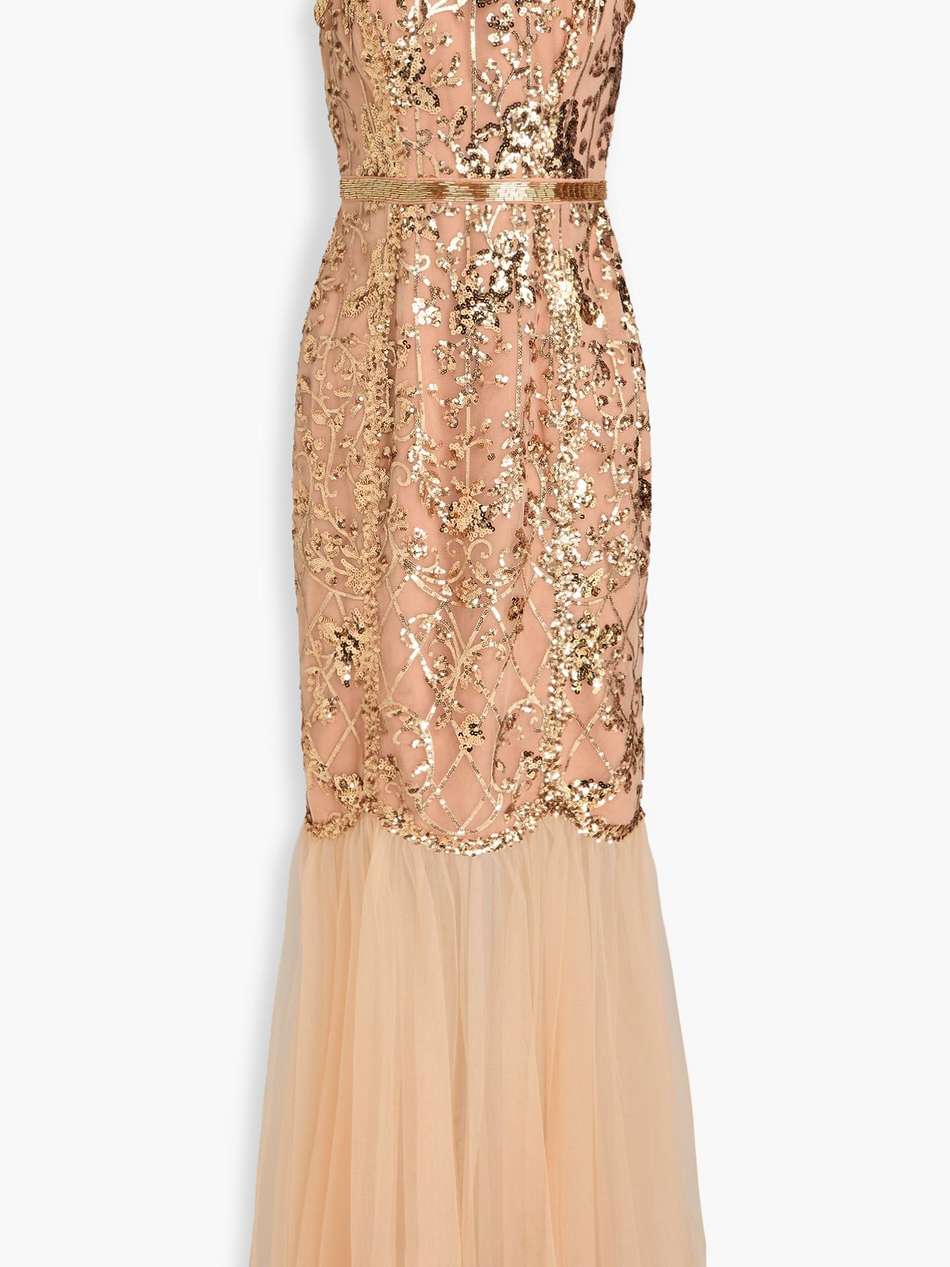 sequin-embellished tulle gown