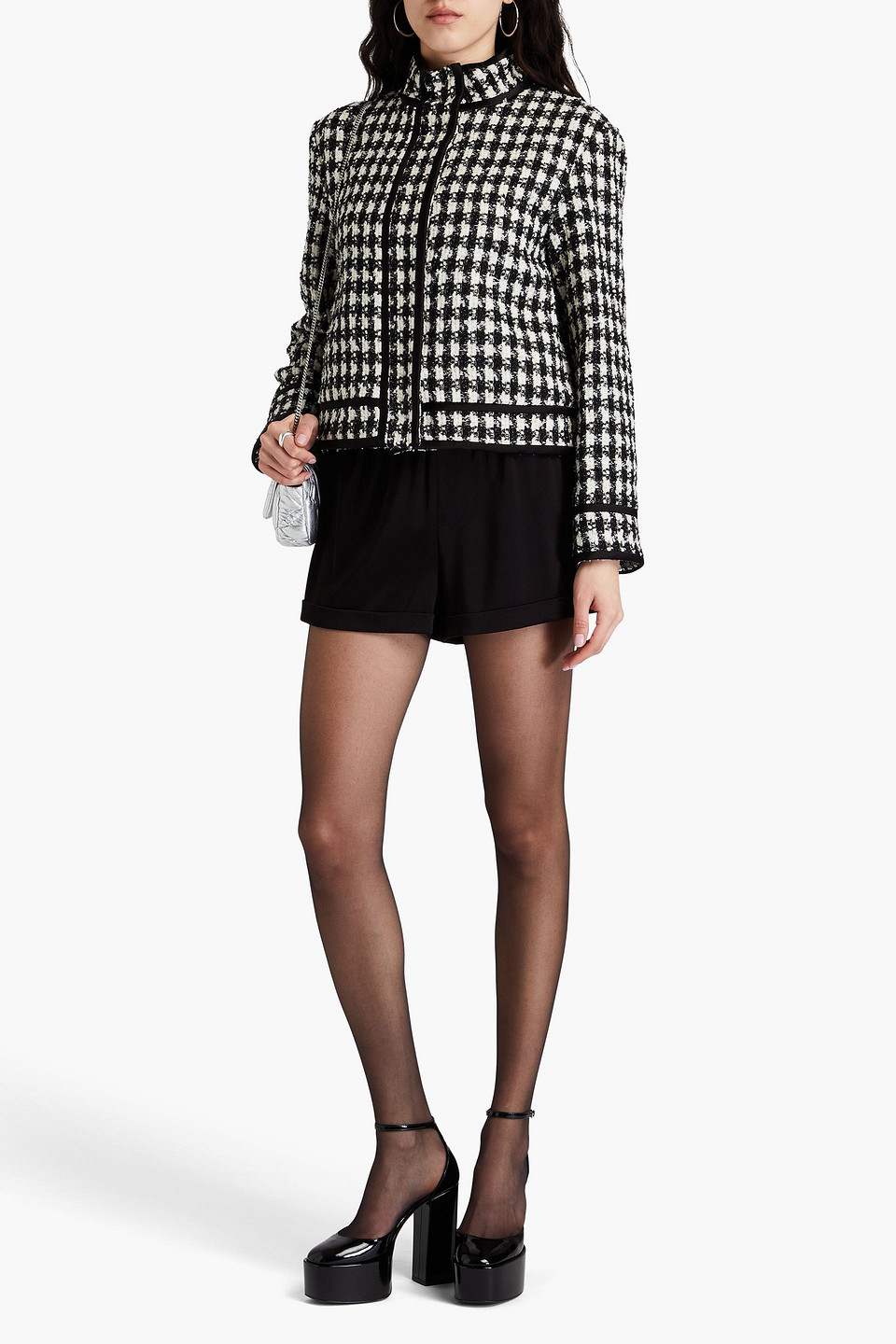 Alice And Olivia Corwin Boat Collar Jacket In Black
