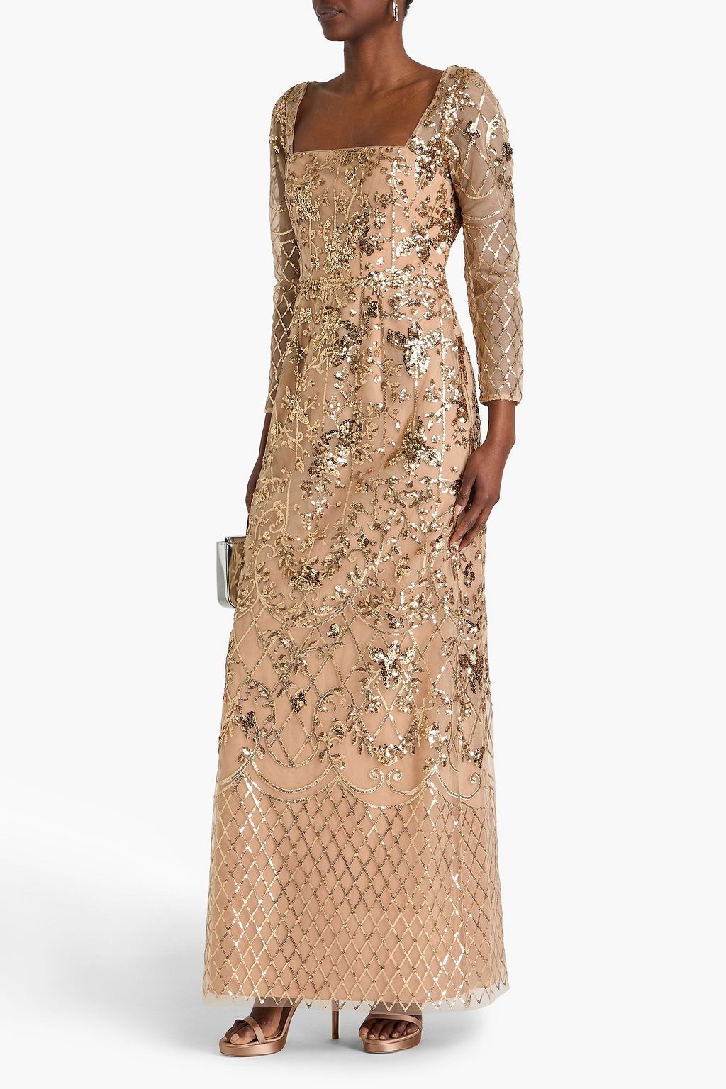 MARCHESA NOTTE Embellished tulle gown