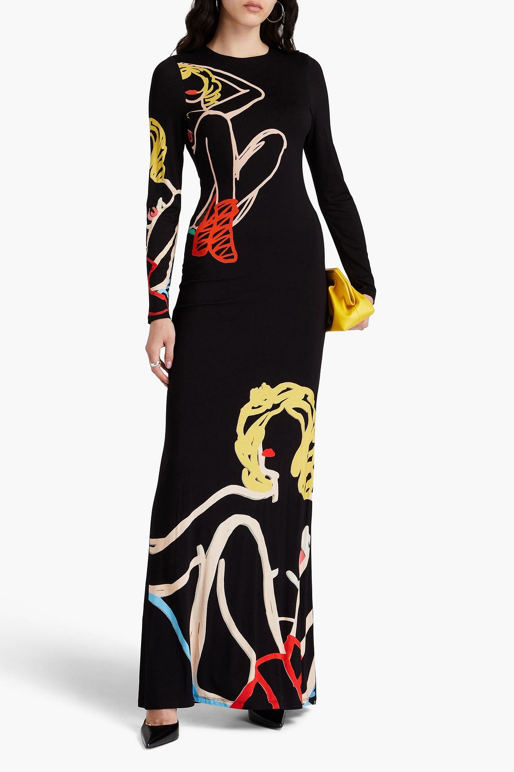 ALICE + OLIVIA فستان طويل من الجيرسي بتصميم مكشوف الظهر من تصميم توم ويسلمان