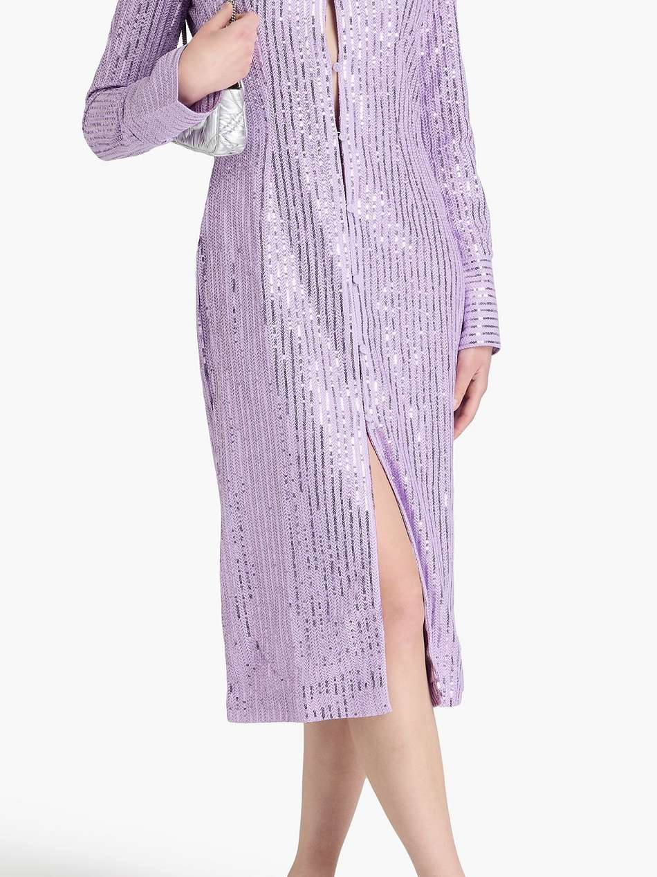 sonja sequined jacquard-knit midi shirt dress