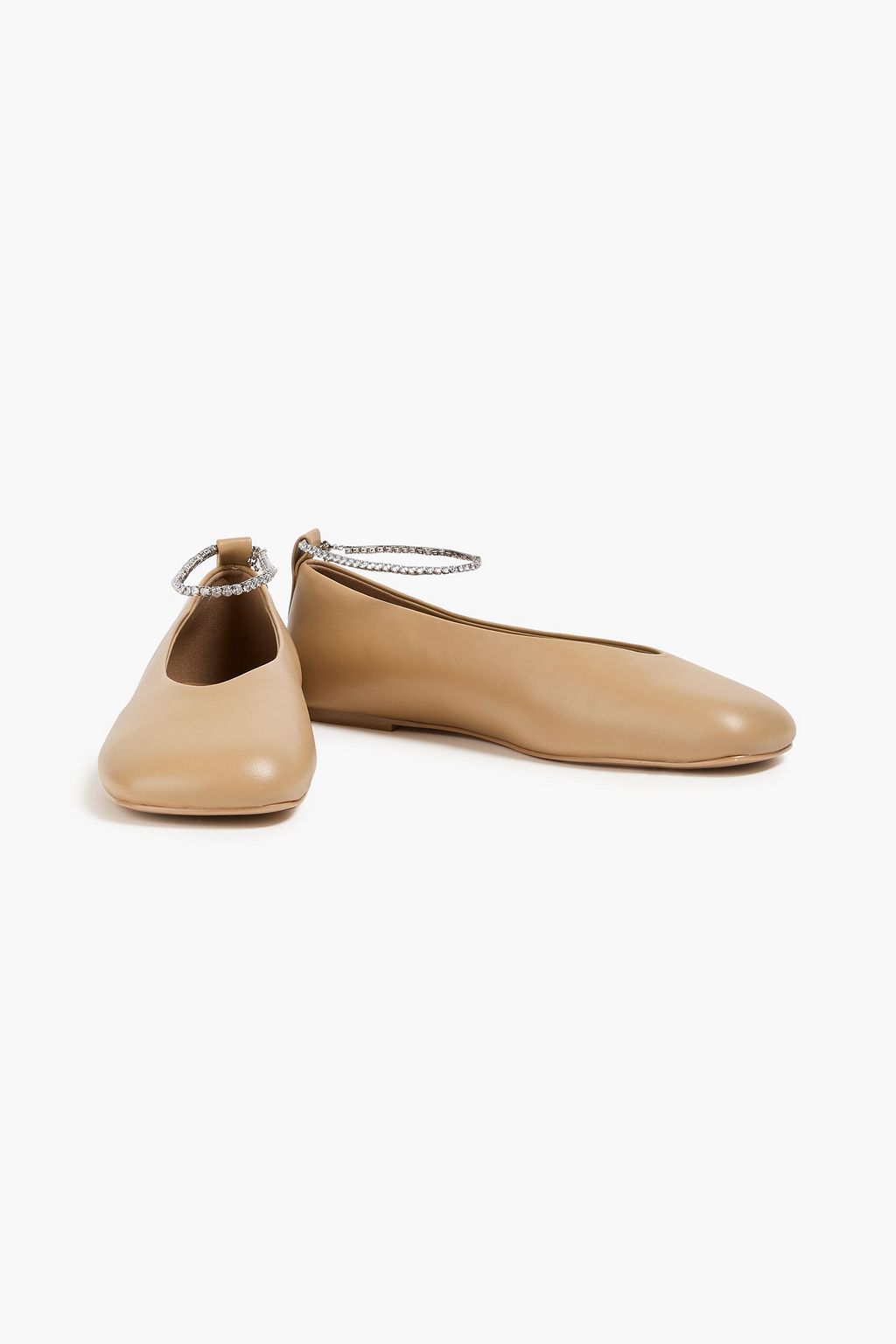 STINE GOYA Reelo crystal-embellished leather ballet flats