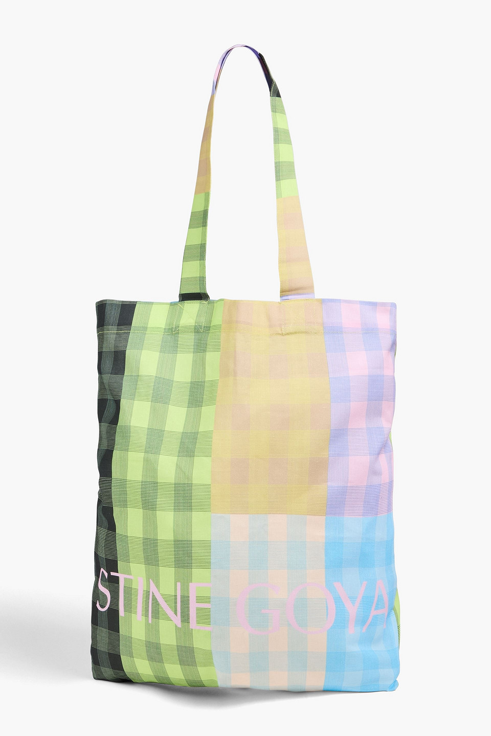 Stine Goya Rita Tote Bag Aus Canvas Mit Logoprint Und Karomuster In Bunt