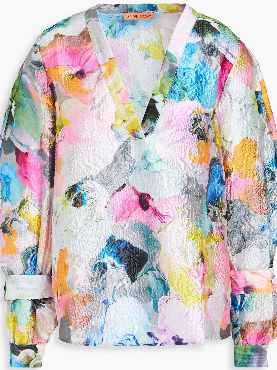 nandya printed cloqué blouse