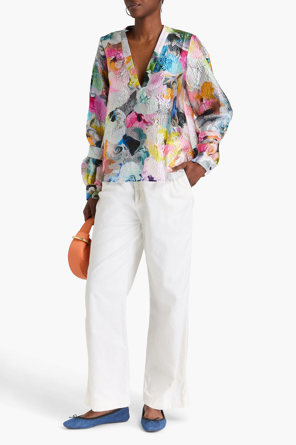 STINE GOYA NANDYA PRINTED CLOQUÉ BLOUSE