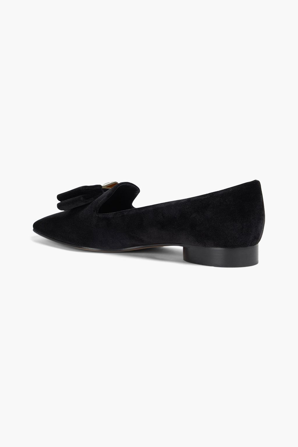 FERRAGAMO حذاء لوفر من Leda من المخمل المزين بالكريستال