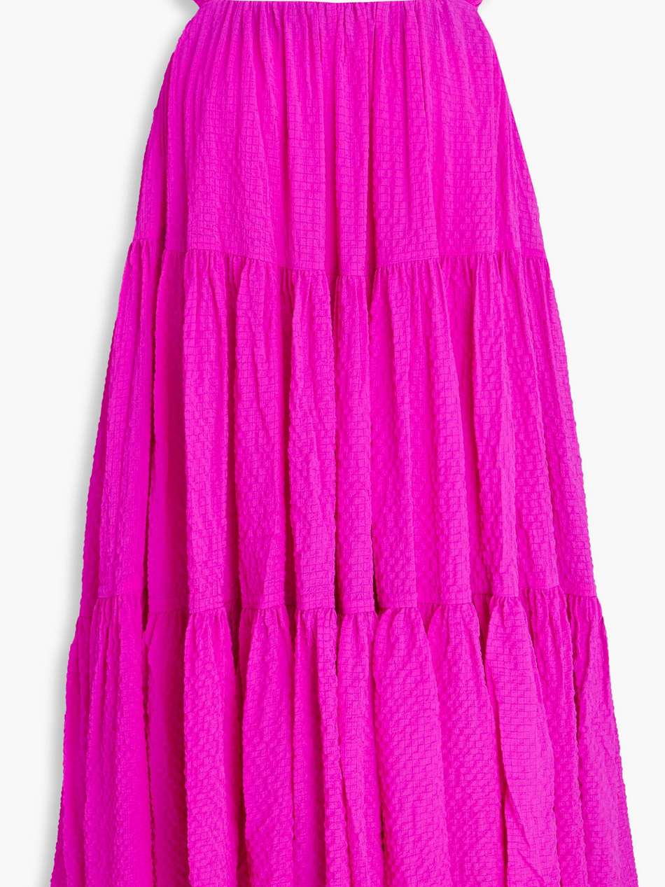 benedicte tiered seersucker mini dress