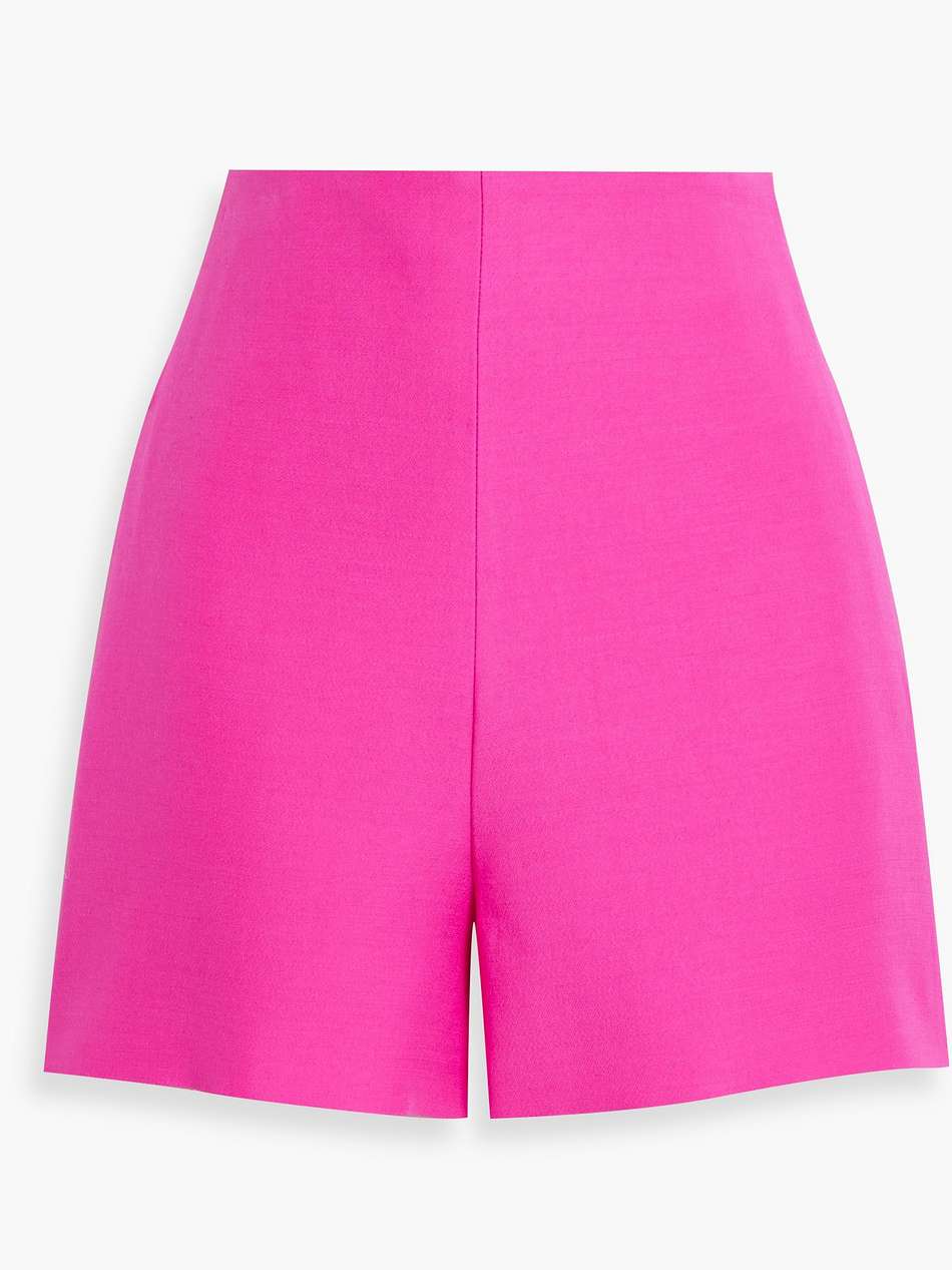 wool and silk-blend crepe shorts