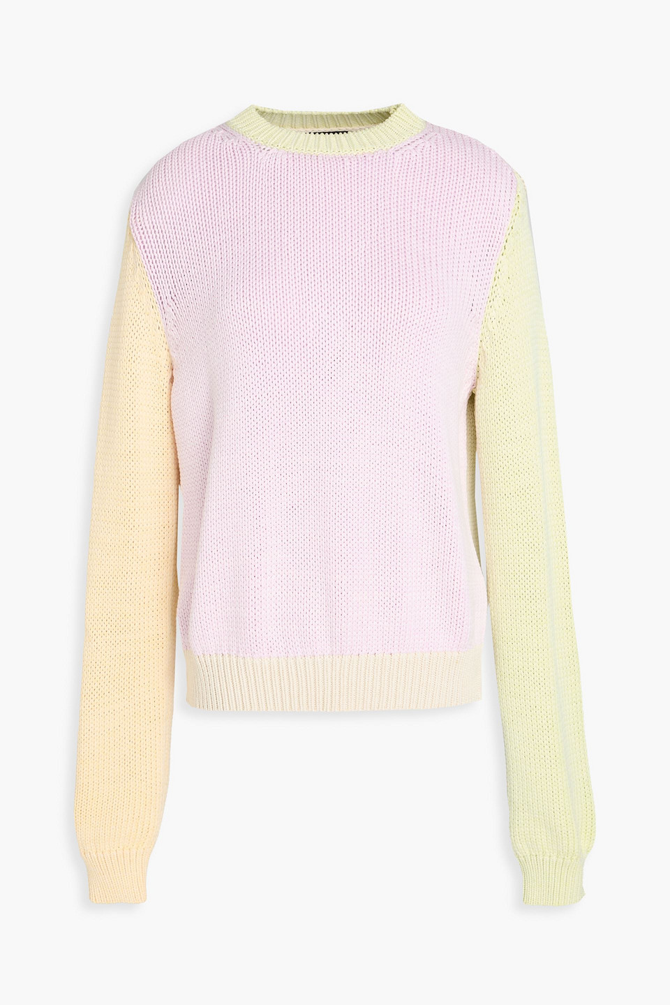 Stine Goya Zinnie Strickpullover In Colour-block-optik In Pastellrosa