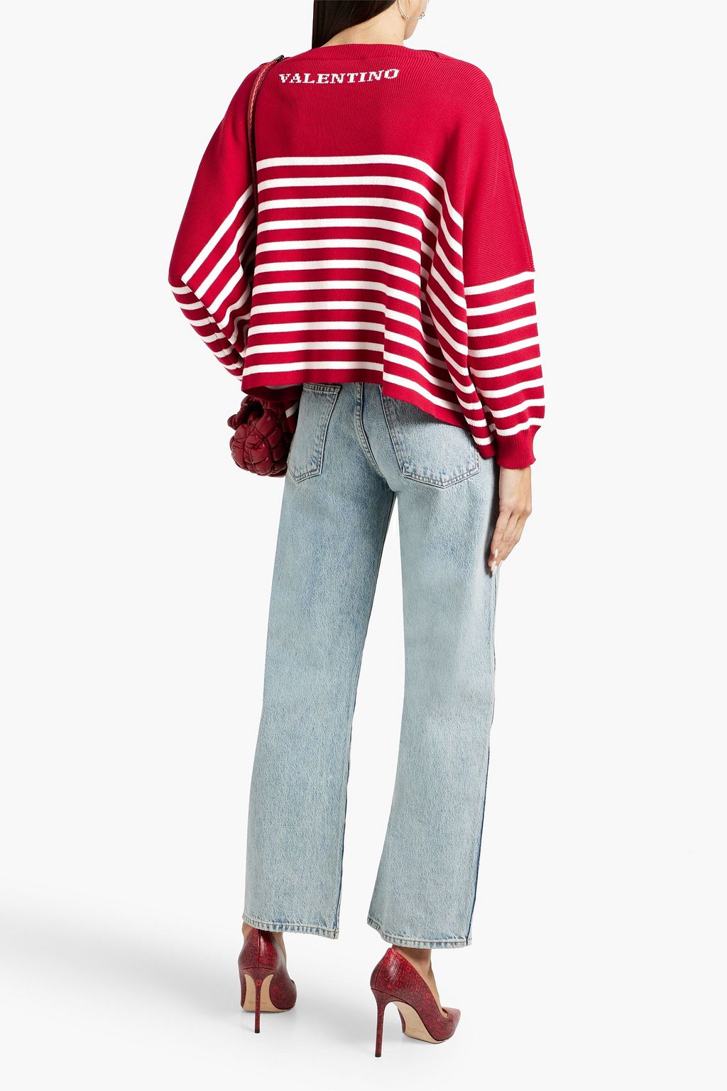 VALENTINO GARAVANI Striped intarsia cotton sweater