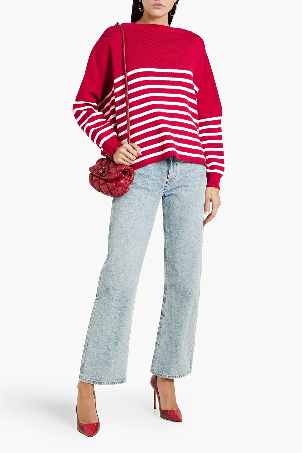 VALENTINO GARAVANI Striped intarsia cotton sweater