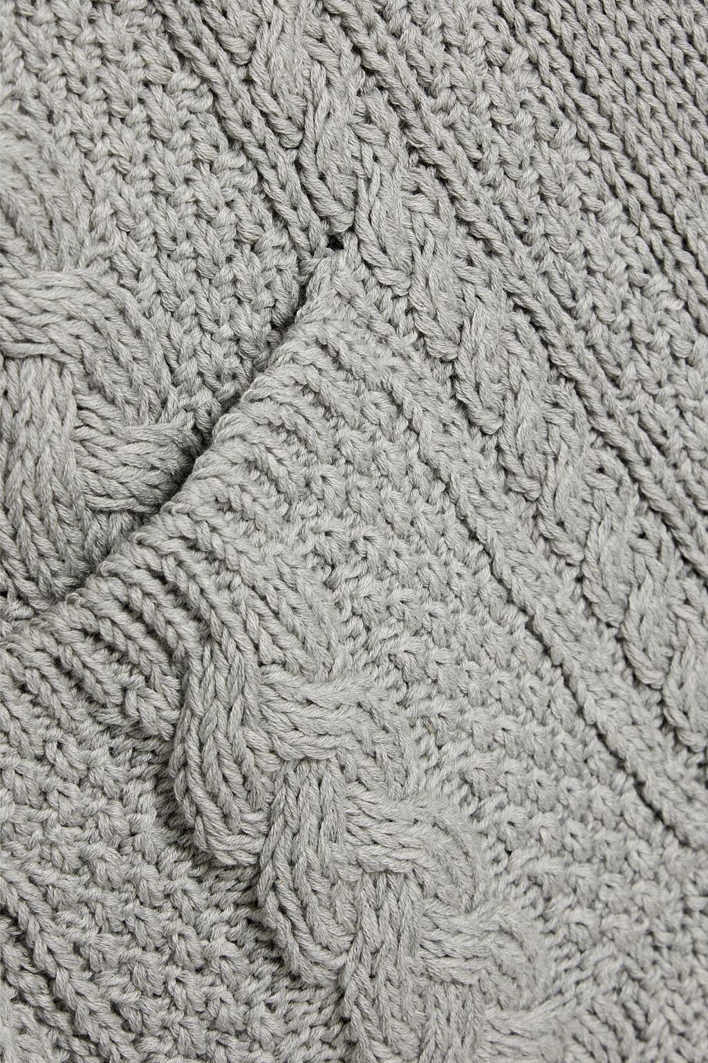THOM BROWNE Striped cable-knit cotton cardigan
