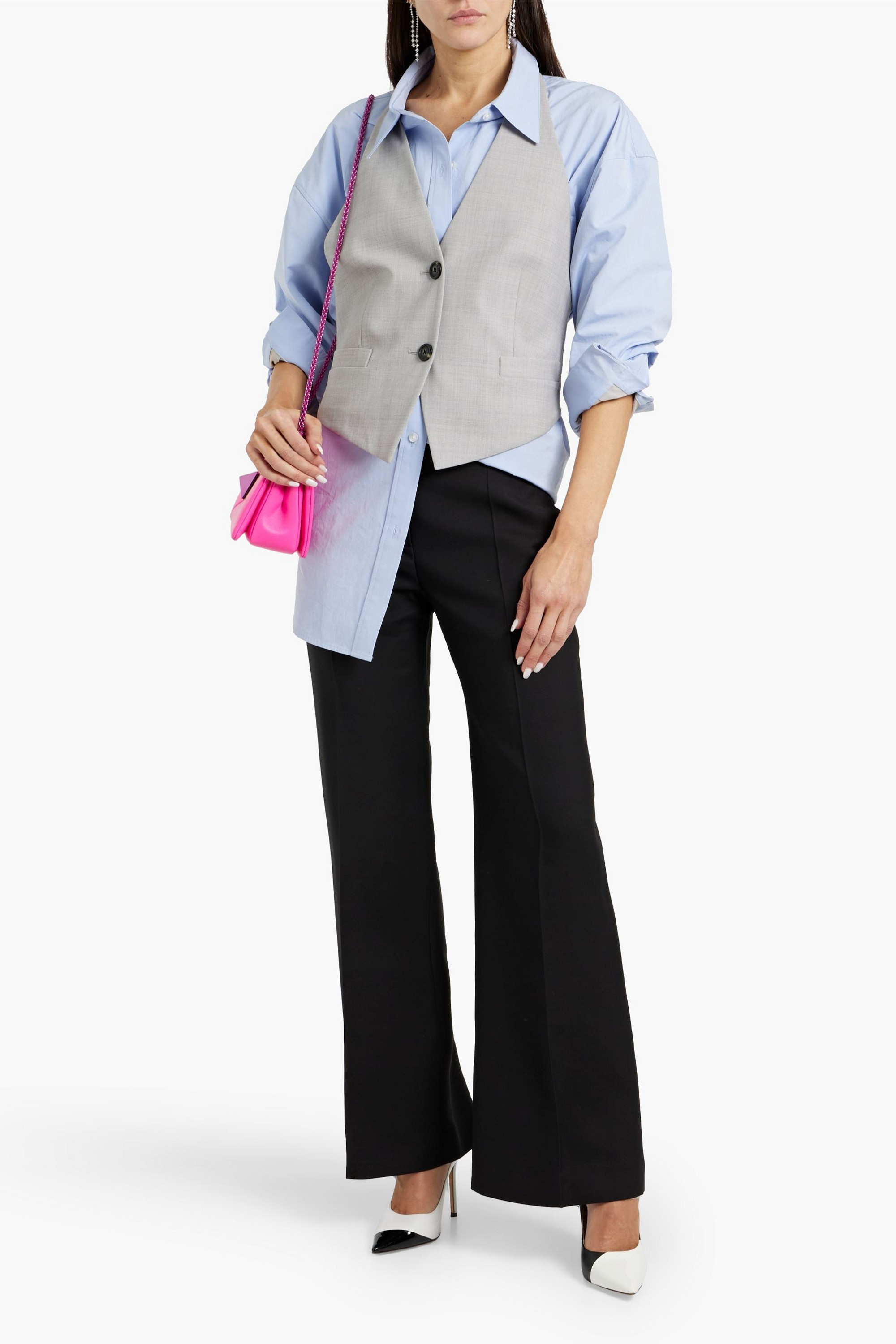 Valentino Garavani Wool and silk-blend wide-leg pants