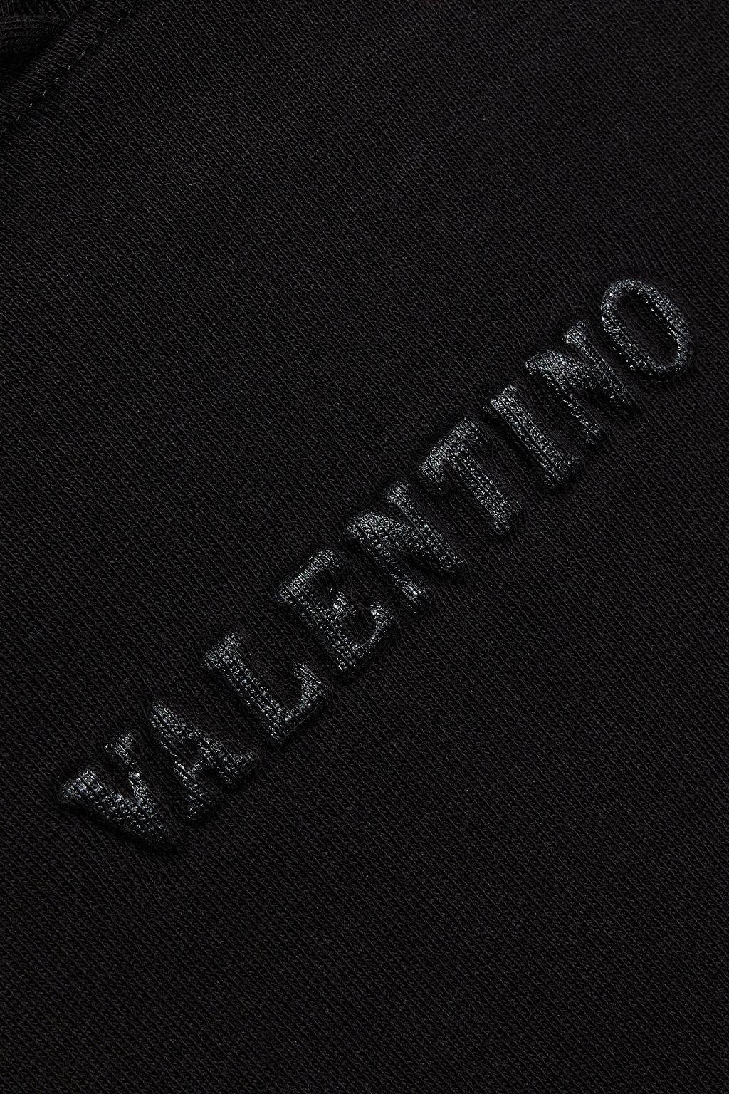 VALENTINO GARAVANI Appliquéd cotton-fleece hoodie