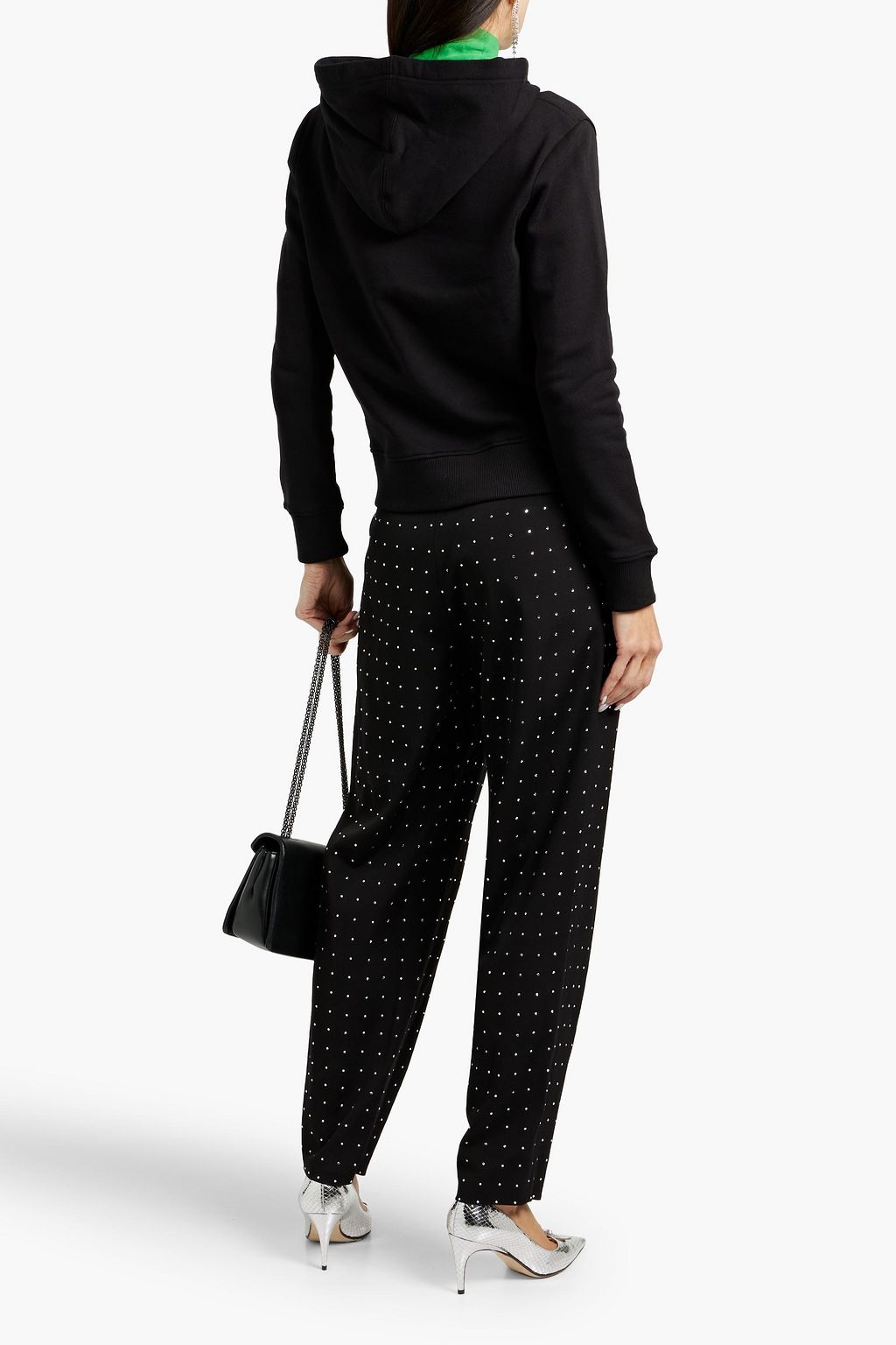 VALENTINO GARAVANI Appliquéd cotton-fleece hoodie