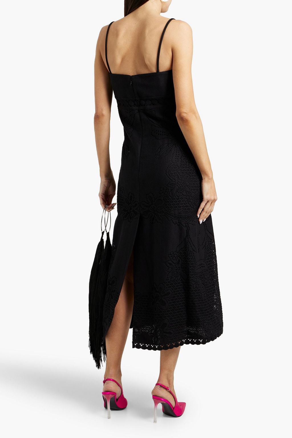 VALENTINO GARAVANI Cotton-blend jacquard midi dress
