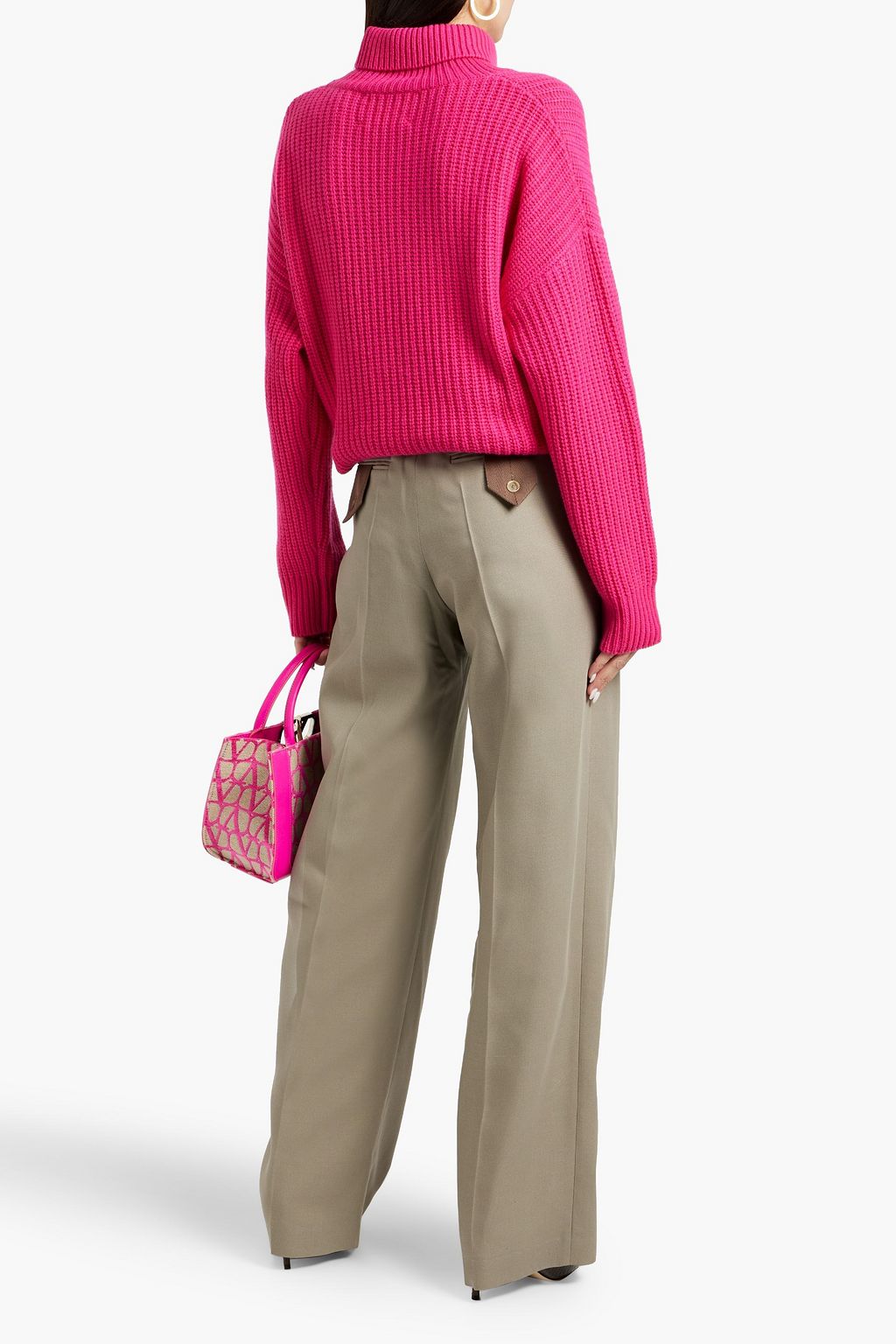 VALENTINO GARAVANI Pleated silk-twill wide-leg pants