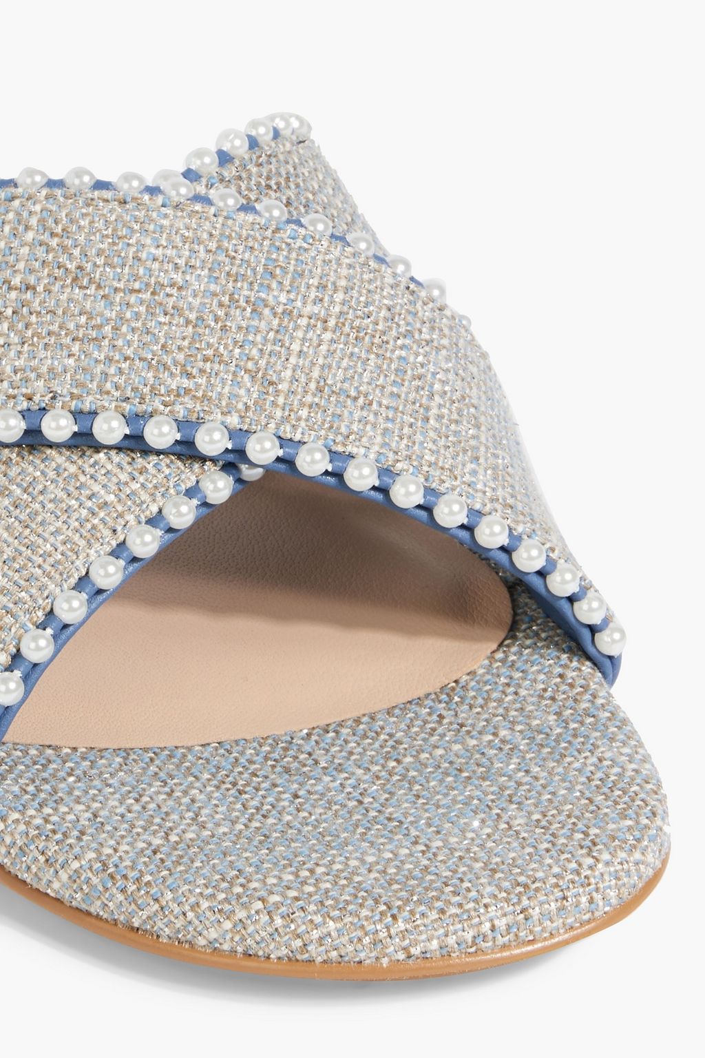 STUART WEITZMAN Roza ツイード サンダル フェイクパール付き