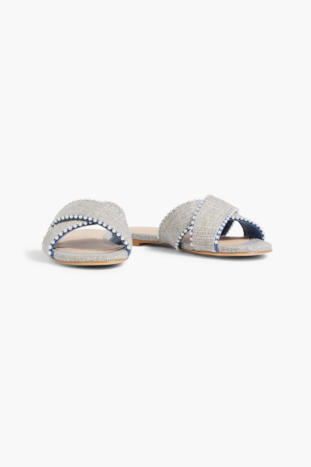 STUART WEITZMAN Roza ツイード サンダル フェイクパール付き