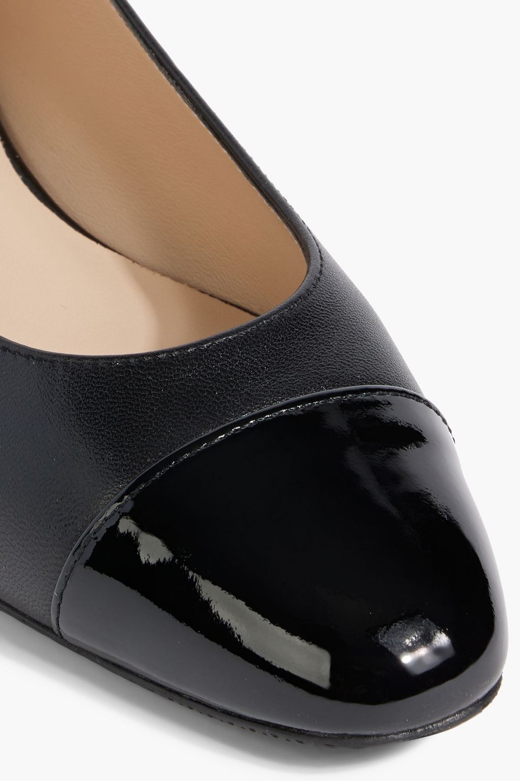 STUART WEITZMAN Pearl スムース&パテントレザー バレリーナシューズ