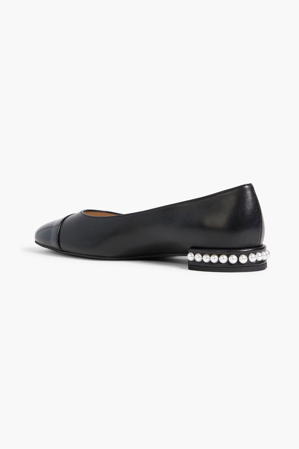 STUART WEITZMAN Pearl スムース&パテントレザー バレリーナシューズ